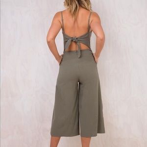 Olive Green Tie Back Jumpsuit